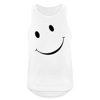 Smiley - Männer Tank Top atmungsaktiv - Weiß - Vorne - Nick (188cm)