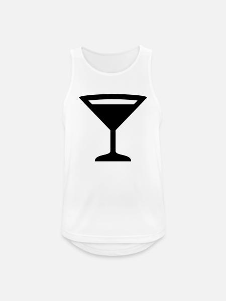 Cocktail Glas - Männer Tank Top atmungsaktiv - Weiß