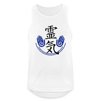 Reiki - Energy - Männer Tank Top atmungsaktiv - Weiß - Vorne - Nick (188cm)