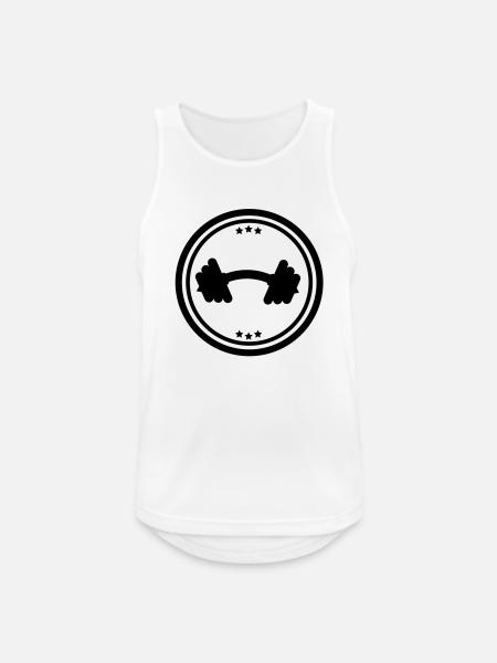 Bodybuilding - Männer Tank Top atmungsaktiv - Weiß