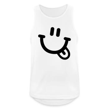 Smiley visage - Débardeur respirant Homme - blanc - Devant - Nick (188cm)