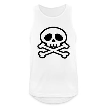tete de mort pirate - Débardeur respirant Homme - blanc - Devant - Nick (188cm)