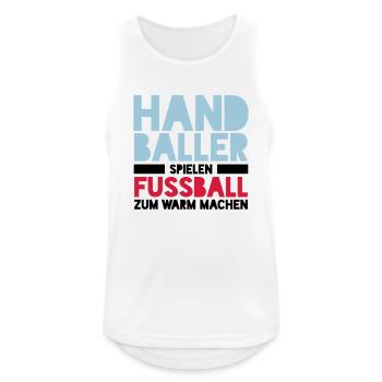 Handballer spielen Fussball zum Warm machen - Männer Tank Top atmungsaktiv - Weiß - Vorne - Nick (188cm)