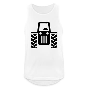 Traktor - Männer Tank Top atmungsaktiv - Weiß - Vorne - Nick (188cm)