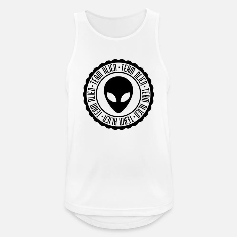 Team Alien rubber stamp - Men's Breathable Tank Top - white