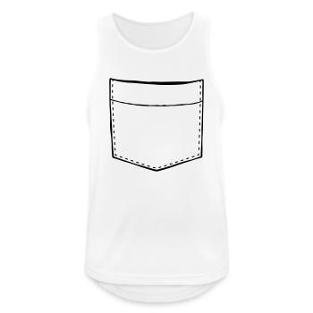 Design Brusttasche leer - Männer Tank Top atmungsaktiv - Weiß - Vorne - Nick (188cm)