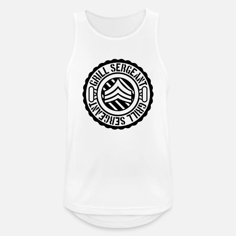 Grill Grill Sergeant Stamp - Men's Breathable Tank Top - white