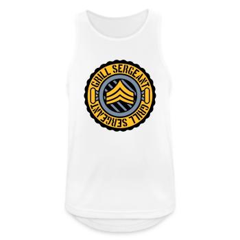 Grill Sergeant Stempel BBQ - Männer Tank Top atmungsaktiv - Weiß - Vorne - Nick (188cm)