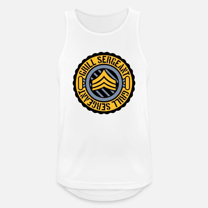 Grill Sergeant Stamp BBQ - Men's Breathable Tank Top - white