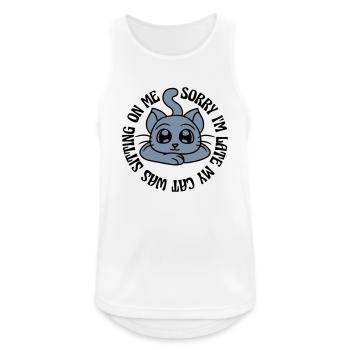 sorry cat was sitting - Men's Breathable Tank Top - white - Front - Nick (188cm)