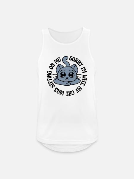sorry cat was sitting - Men's Breathable Tank Top - white