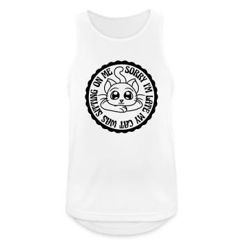 sorry cat was sitting - Men's Breathable Tank Top - white - Front - Nick (188cm)