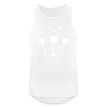 Verre à vin Vin rouge symbole vin - Débardeur respirant Homme - blanc - Devant - Nick (188cm)