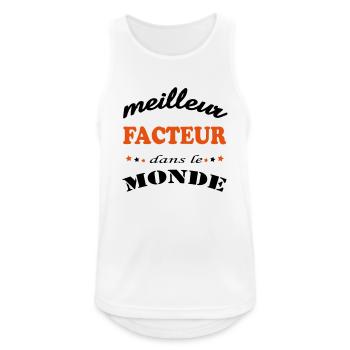 MEILLEUR FACTEUR DANS LE MONDE - Débardeur respirant Homme - blanc - Devant - Nick (188cm)