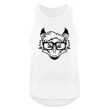 Fuchs Nerd Hornbrille Geek Schlau Intelligent Cool - Männer Tank Top atmungsaktiv - Weiß - Vorne - Nick (188cm)