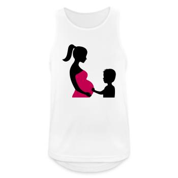 Schwanger mit Sohn - Männer Tank Top atmungsaktiv - Weiß - Vorne - Nick (188cm)