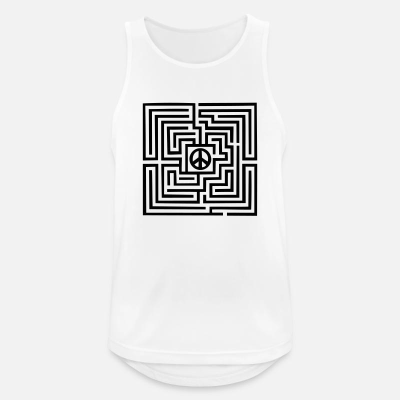 Peace - Männer Tank Top atmungsaktiv - Weiß