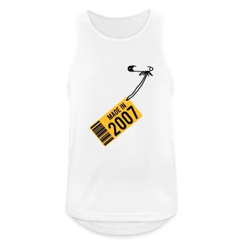 Anniversaire T-shirt 2007 - Débardeur respirant Homme - blanc - Devant - Nick (188cm)