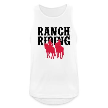 Ranch Riding 2C - Farbwechsel - Männer Tank Top atmungsaktiv - Weiß - Vorne - Nick (188cm)