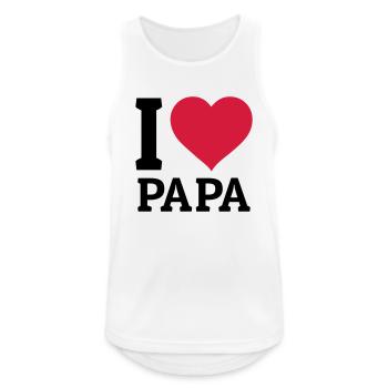 Ich Liebe Papa - Männer Tank Top atmungsaktiv - Weiß - Vorne - Nick (188cm)
