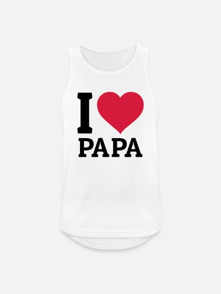 Ich Liebe Papa - Männer Tank Top atmungsaktiv - Weiß