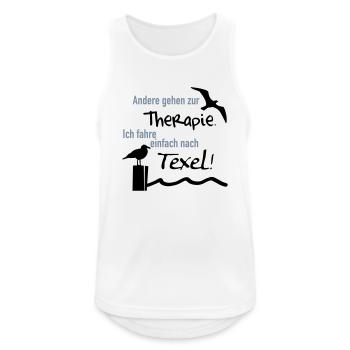 Therapie Texel - Männer Tank Top atmungsaktiv - Weiß - Vorne - Nick (188cm)
