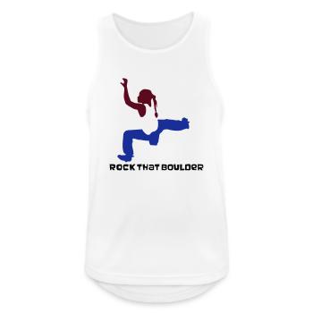 bouldermaedchen - Männer Tank Top atmungsaktiv - Weiß - Vorne - Nick (188cm)