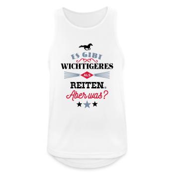 Was gibt es wichtigeres als reiten? 3C - Männer Tank Top atmungsaktiv - Weiß - Vorne - Nick (188cm)