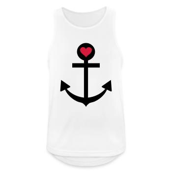 anker herz schifffahrt kapitän - Männer Tank Top atmungsaktiv - Weiß - Vorne - Nick (188cm)