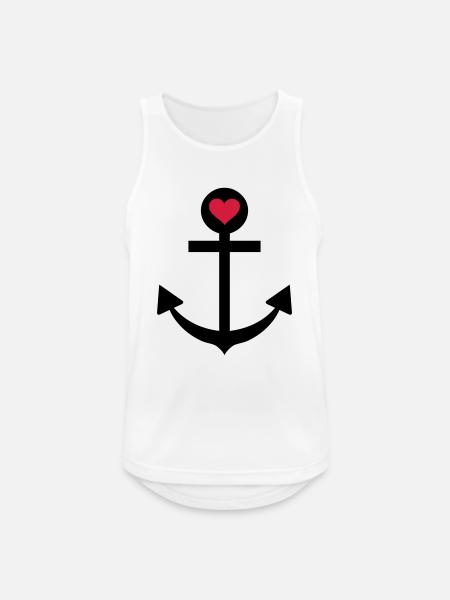 anchor captain star love - Men's Breathable Tank Top - white