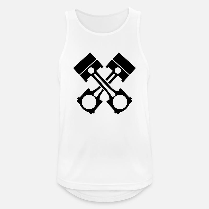 Kolben - Männer Tank Top atmungsaktiv - Weiß