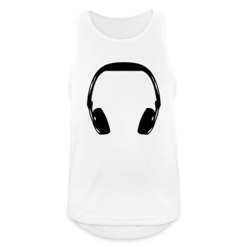 headphone - Männer Tank Top atmungsaktiv - Weiß - Vorne - Nick (188cm)