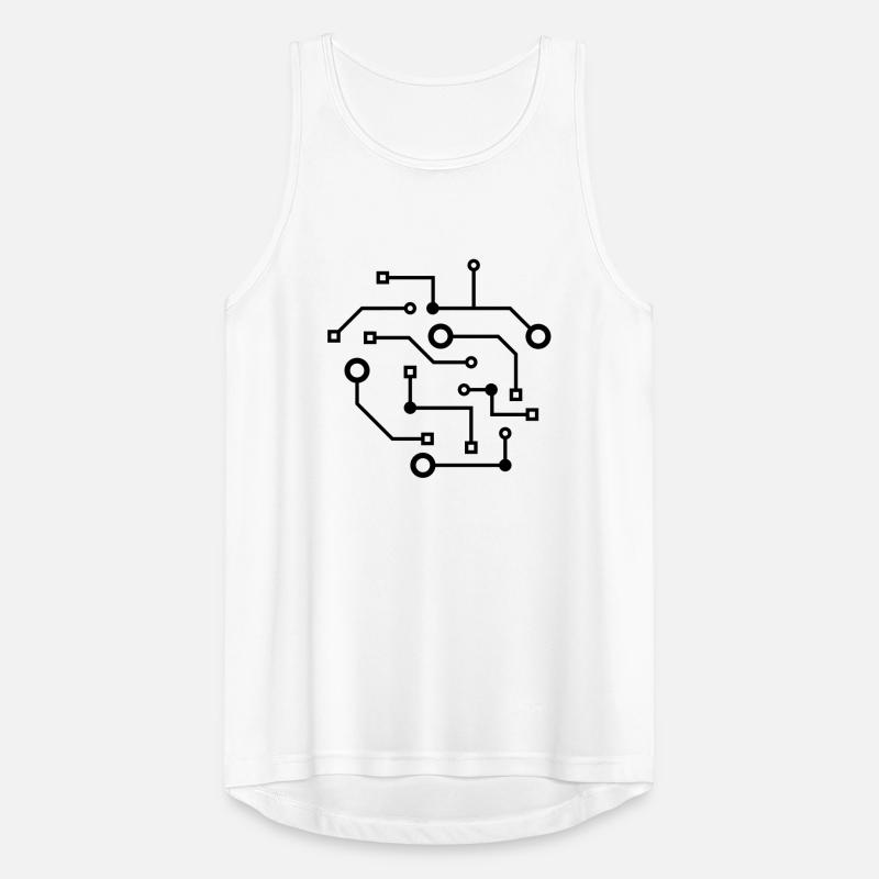 logo cool circuit wire data microchip circular Men's Breathable Tank Top