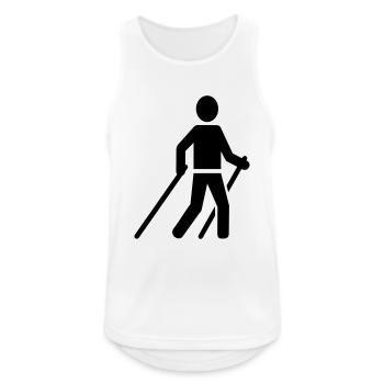 Nordic Walking - Männer Tank Top atmungsaktiv - Weiß - Vorne - Nick (188cm)