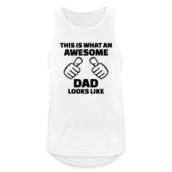 Awesome Dad - Débardeur respirant Homme - blanc - Devant - Nick (188cm)
