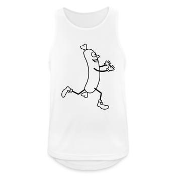 kleines wuerstchen rennen gluecklich umarmen liebe - Männer Tank Top atmungsaktiv - Weiß - Vorne - Nick (188cm)