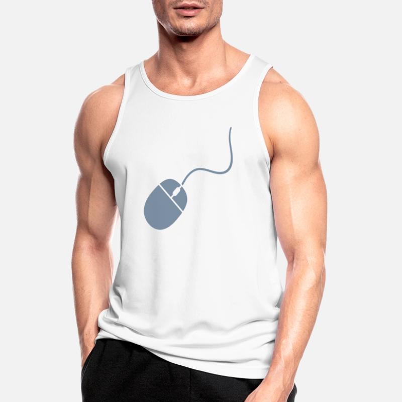 control cool design mouse click computer cable pc Men's Breathable Tank Top