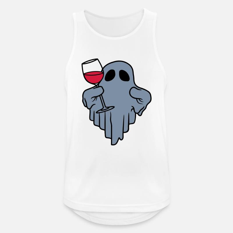 Wein trinkender Geist Comic - Männer Tank Top atmungsaktiv - Weiß