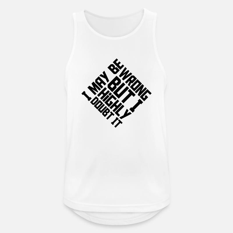 I may be wrong - Men's Breathable Tank Top - white