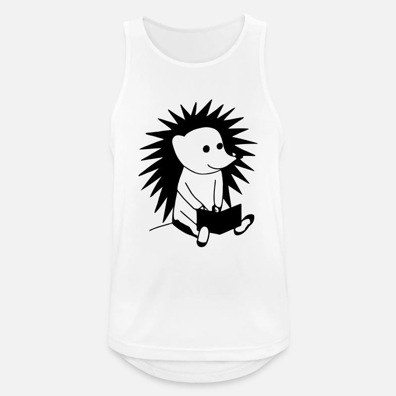 Igel liest Buch Illustration Geschenk - Männer Tank Top atmungsaktiv - Weiß