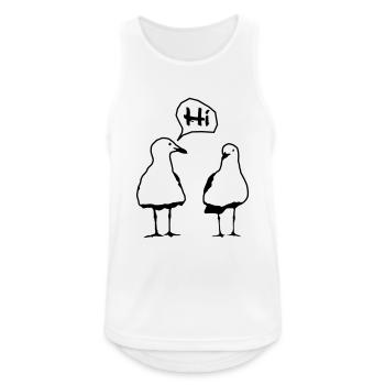 Just Hi - Männer Tank Top atmungsaktiv - Weiß - Vorne - Nick (188cm)