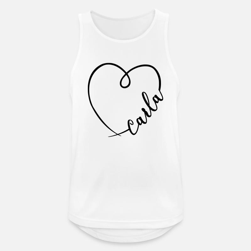 Carla navn kalligrafi hjerte - Pustende singlet for menn - hvit