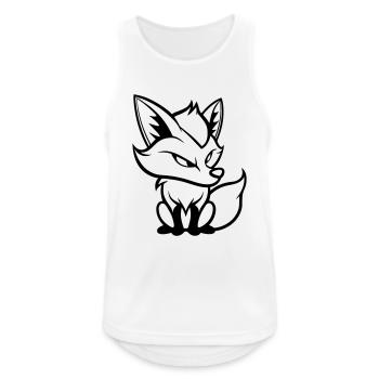 fuchs comic - Männer Tank Top atmungsaktiv - Weiß - Vorne - Nick (188cm)