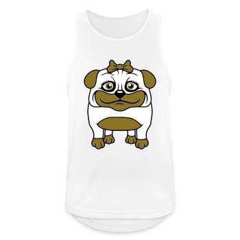 Dog Pug Girl Pretty Bow Woman Female - Men's Breathable Tank Top - white - Front - Nick (188cm)