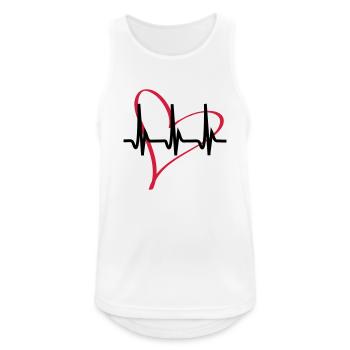 heartbeat - Männer Tank Top atmungsaktiv - Weiß - Vorne - Nick (188cm)