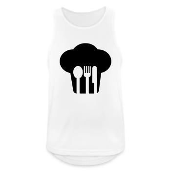 Toque und Besteck - Männer Tank Top atmungsaktiv - Weiß - Vorne - Nick (188cm)