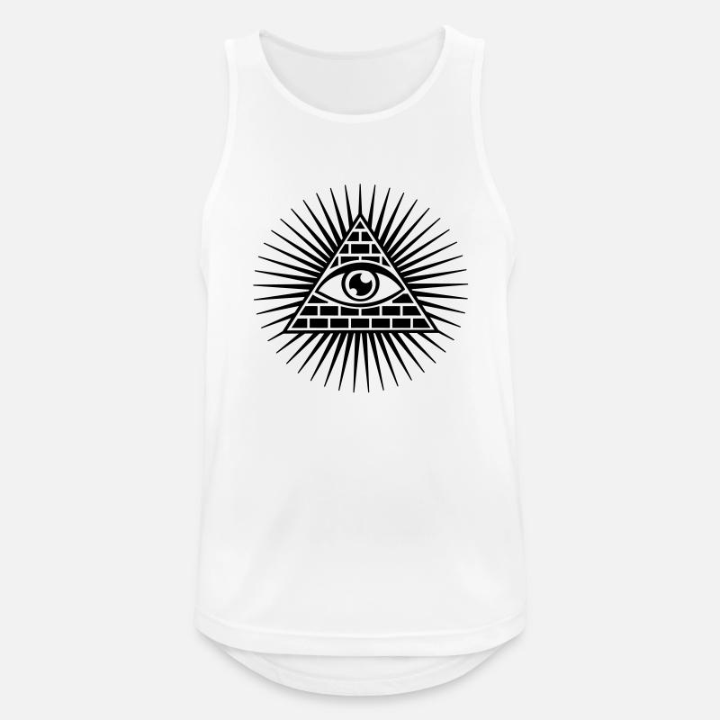 All seeing eye, god, providence, pyramid, triangle - Men's Breathable Tank Top - white