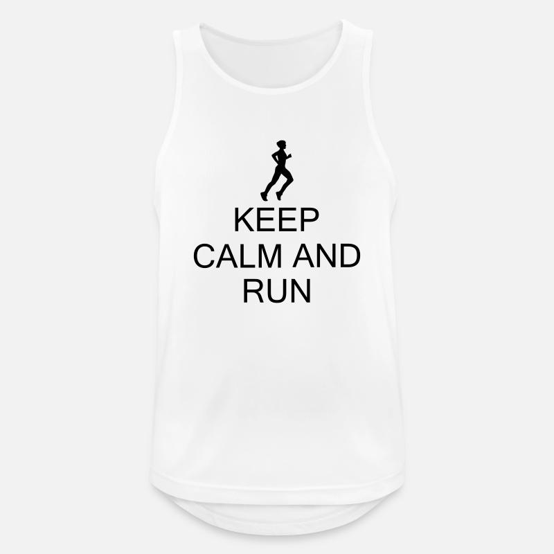 keep Calm and Run - Men's Breathable Tank Top - white