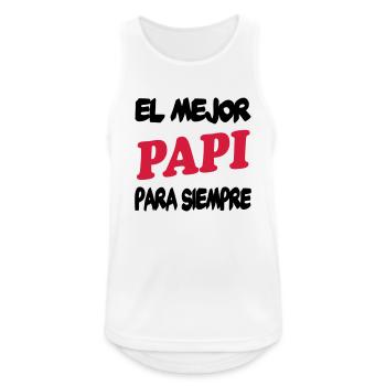 EL MEJOR PAPI PARA SIEMPRE - Männer Tank Top atmungsaktiv - Weiß - Vorne - Nick (188cm)