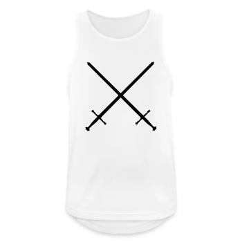gekreuzte Schwerter - Männer Tank Top atmungsaktiv - Weiß - Vorne - Nick (188cm)